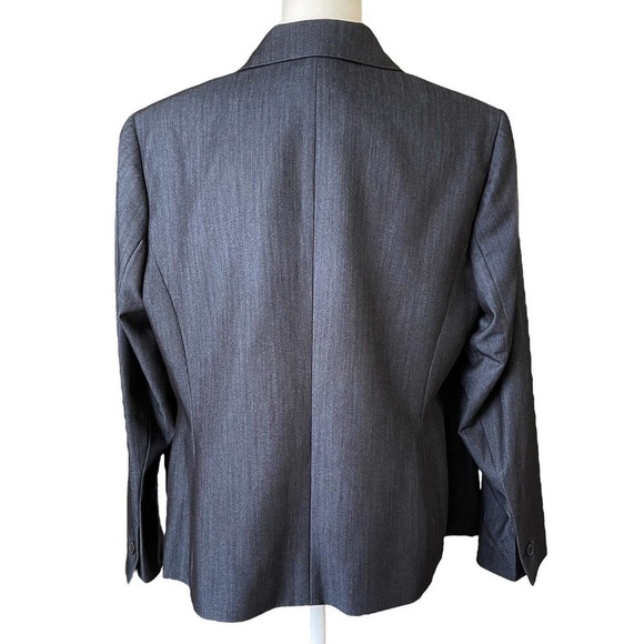 Anne Klein Women's Career Suit Blazer Jacket Charcoal Gray Lined Size 14W EUC - Picture 3 of 11